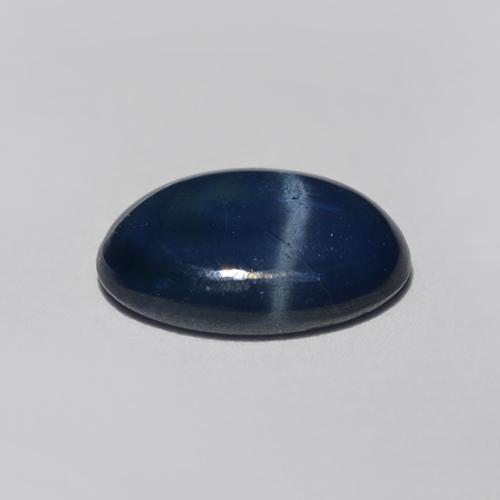 Zaffiro stellato naturale blu da 0,85 ct, taglio ovale, traslucido