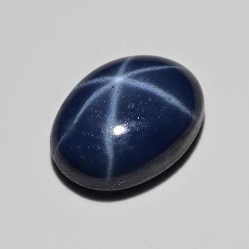 Zaffiro stellato Blu scuro naturale da 1.40 ct, Taglio ovale, Traslucido