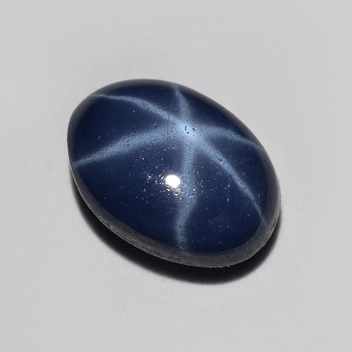 Zaffiro stellato Blu scuro naturale da 1.40 ct, Taglio ovale, Traslucido