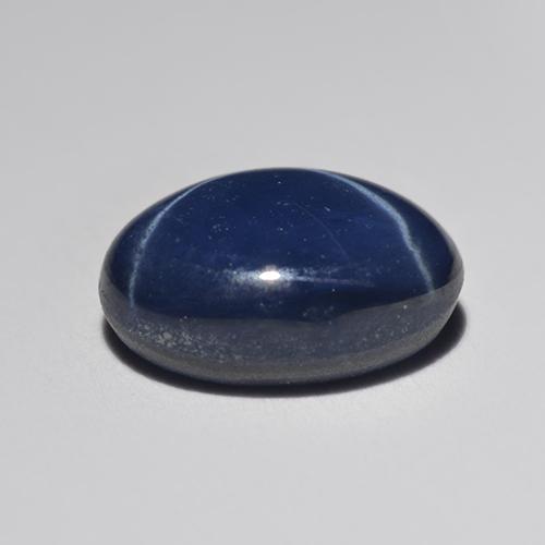 Zaffiro stellato Blu scuro naturale da 1.40 ct, Taglio ovale, Traslucido