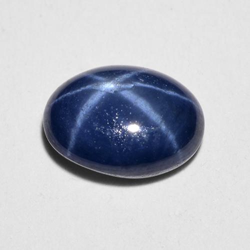 Zaffiro stellato naturale blu da 1,28 ct, taglio ovale, traslucido