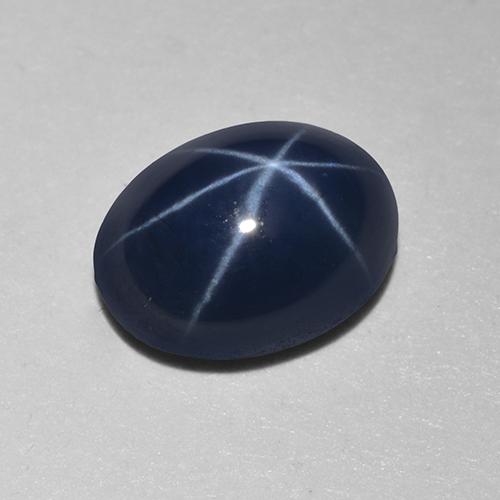 Zaffiro stellato Blu scuro profondo naturale da 1.29 ct, Taglio ovale, Traslucido