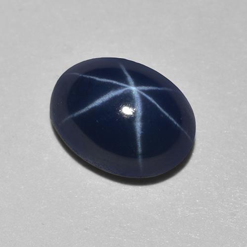 Zaffiro stellato Blu scuro profondo naturale da 1.29 ct, Taglio ovale, Traslucido