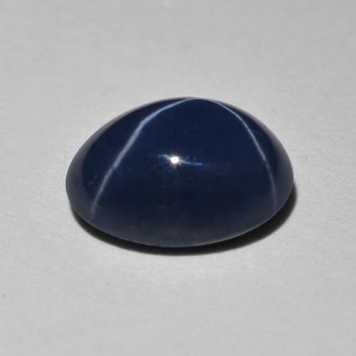 Zaffiro stellato Blu scuro profondo naturale da 1.29 ct, Taglio ovale, Traslucido