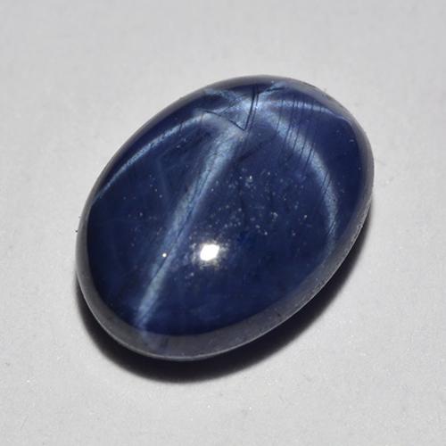Zaffiro stellato Blu scuro naturale da 1.12 ct, Taglio ovale, Traslucido