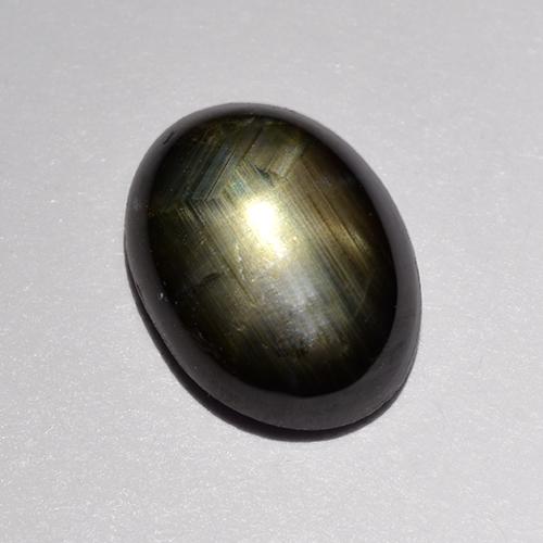 Zaffiro stellato naturale nero da 1,47 ct, taglio ovale, opaco