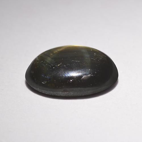 Zaffiro stellato naturale nero da 1,47 ct, taglio ovale, opaco