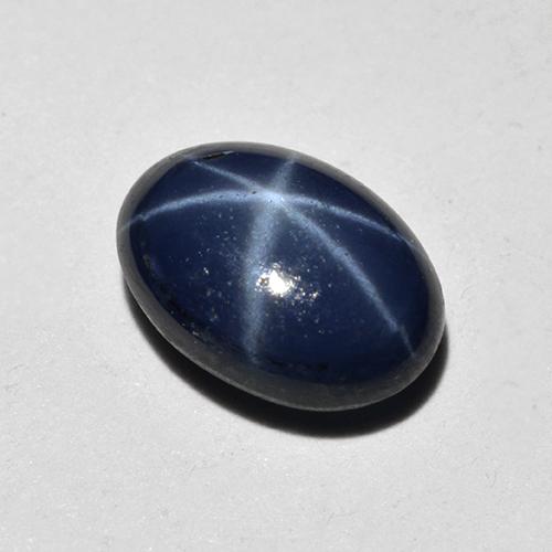 Zaffiro stellato naturale blu da 1,18 ct, taglio ovale, opaco