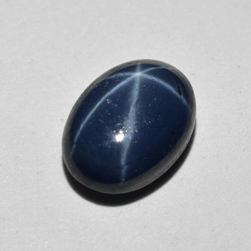 Zaffiro stellato naturale blu da 1,18 ct, taglio ovale, opaco