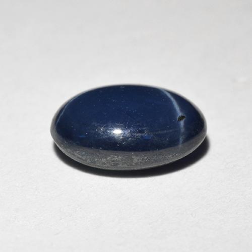 Zaffiro stellato naturale blu da 1,18 ct, taglio ovale, opaco