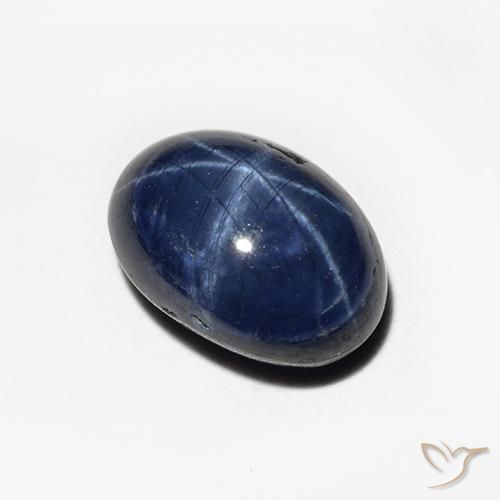 Zaffiro stellato Blu notte naturale da 1.51 ct, Ovale, Opaco