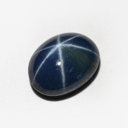 Zaffiro stellato naturale blu da 1,20 ct, taglio ovale, opaco