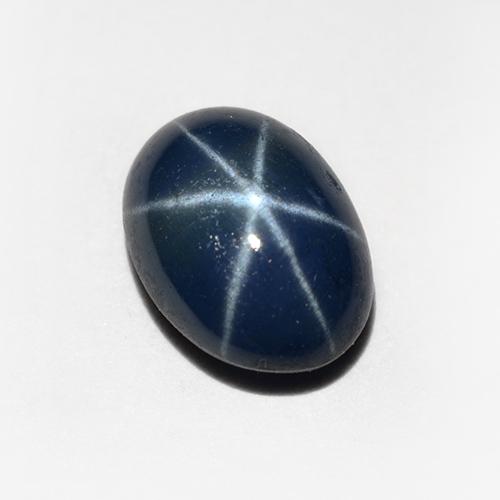 Zaffiro stellato naturale blu da 1,20 ct, taglio ovale, opaco