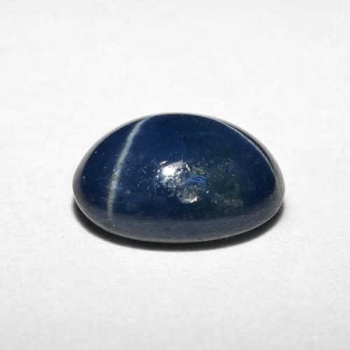 Zaffiro stellato naturale blu da 1,20 ct, taglio ovale, opaco
