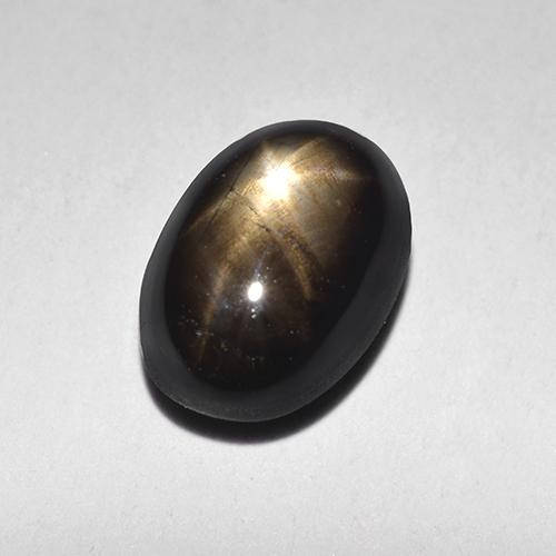 Zaffiro stellato naturale nero da 1,87 ct, taglio ovale, opaco