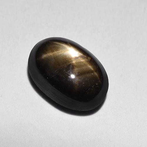 Zaffiro stellato naturale nero da 1,87 ct, taglio ovale, opaco
