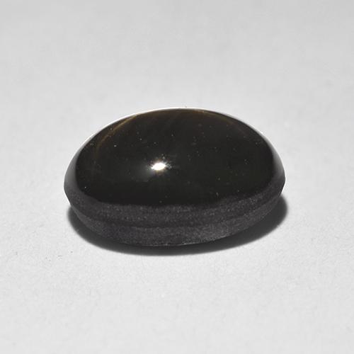 Zaffiro stellato naturale nero da 1,87 ct, taglio ovale, opaco