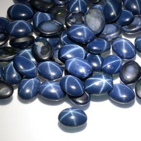 Zaffiro stellato naturale blu da 1,05 ct, taglio ovale, opaco