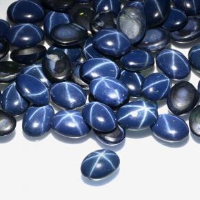 Zaffiro stellato naturale blu da 1,05 ct, taglio ovale, opaco