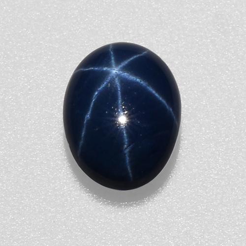 Zaffiro stellato Blu scuro naturale da 1.07 ct, Taglio ovale, Traslucido