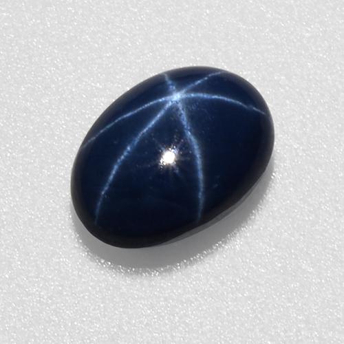 Zaffiro stellato Blu scuro naturale da 1.07 ct, Taglio ovale, Traslucido
