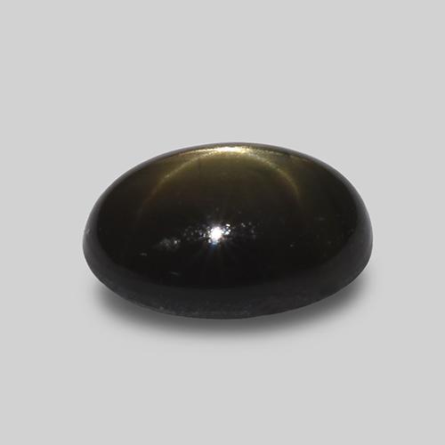 Zaffiro stellato naturale nero da 1,62 ct, taglio ovale, opaco