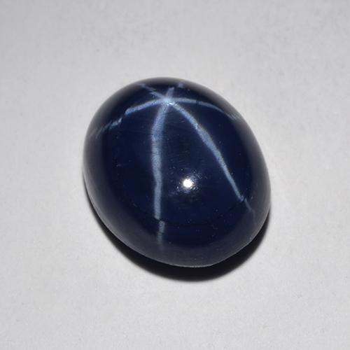 Zaffiro stellato naturale blu da 4,76 ct, taglio ovale, opaco