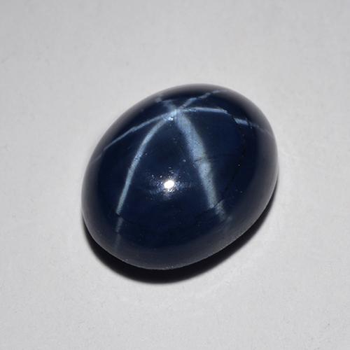 Zaffiro stellato naturale blu da 4,76 ct, taglio ovale, opaco
