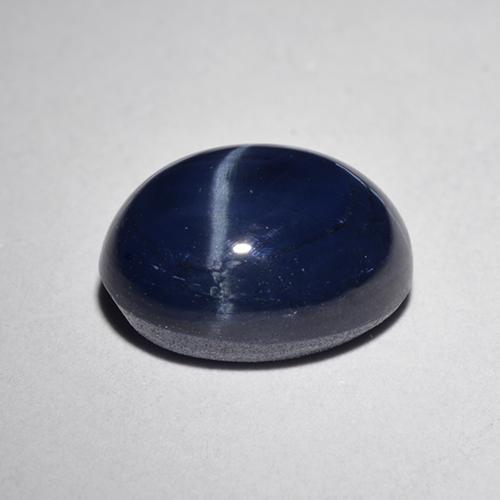 Zaffiro stellato naturale blu da 4,76 ct, taglio ovale, opaco