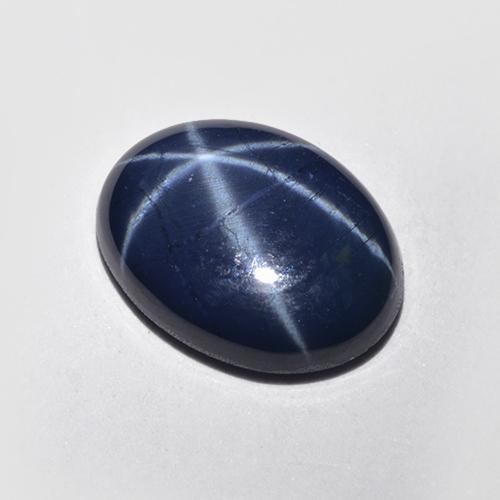 Zaffiro stellato naturale blu da 2,57 ct, taglio ovale, traslucido