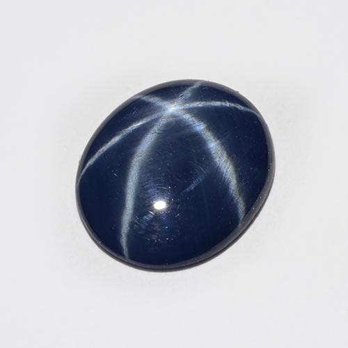 Zaffiro stellato naturale blu da 2,25 ct, taglio ovale, traslucido