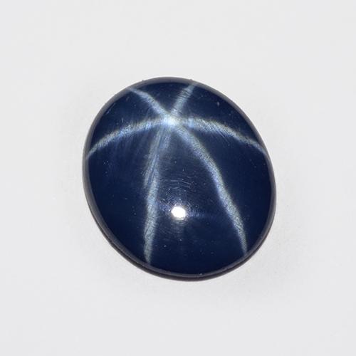 Zaffiro stellato naturale blu da 2,25 ct, taglio ovale, traslucido