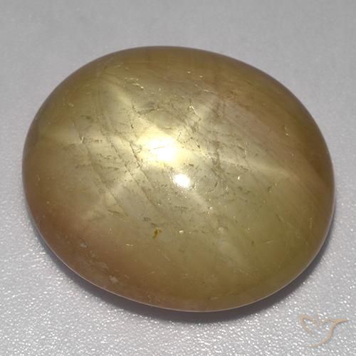 32.87ct Naturale Oro arancione Zaffiro stellato, Ovale, Opaco