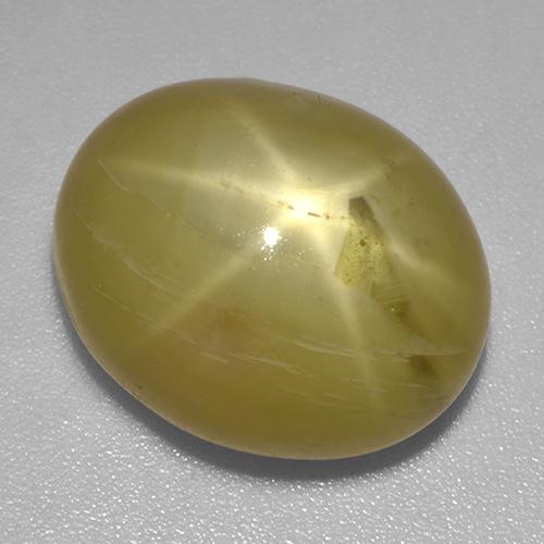 Zaffiro stellato naturale dorato da 18,61 ct, taglio ovale, opaco