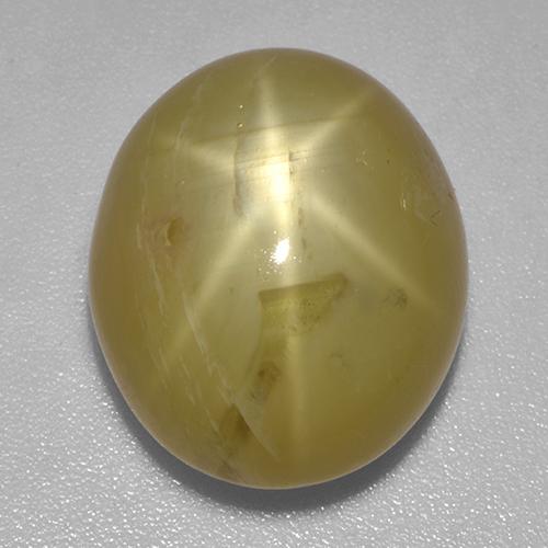Zaffiro stellato naturale dorato da 18,61 ct, taglio ovale, opaco