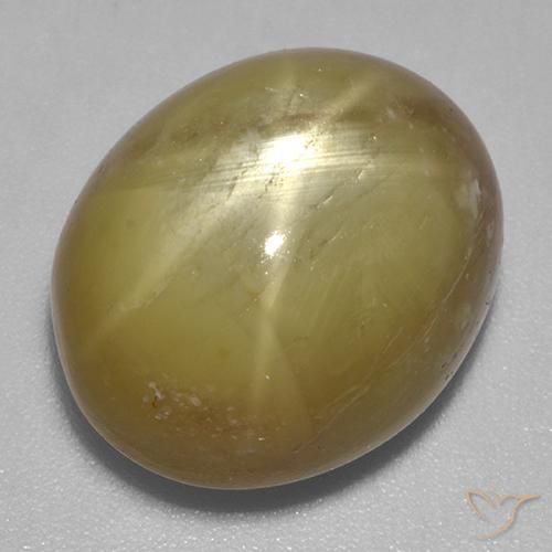 22.44ct Naturale Giallo dorato Zaffiro stellato, Ovale, Opaco