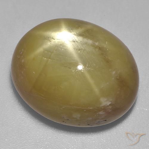 Zaffiro stellato Giallo dorato naturale da 22.44 ct, Ovale, Opaco