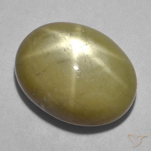 31.68ct Naturale Giallo dorato Zaffiro stellato, Ovale, Opaco