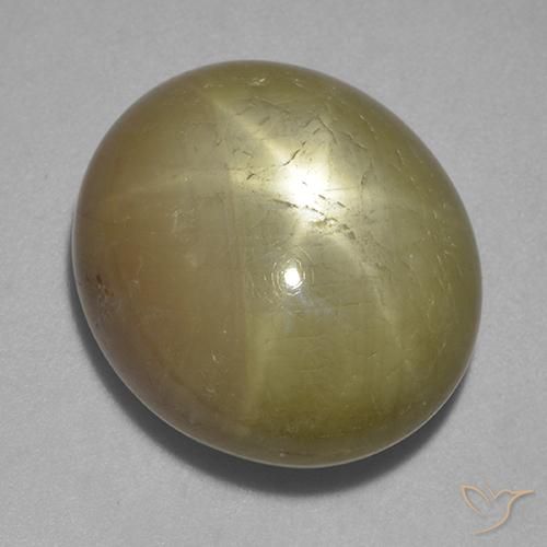Zaffiro stellato Giallo dorato naturale da 32.10 ct, Ovale, Opaco