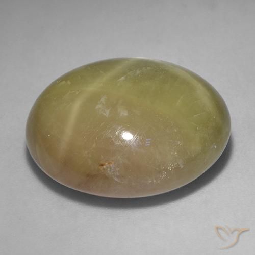 Zaffiro stellato Giallo dorato naturale da 32.10 ct, Ovale, Opaco