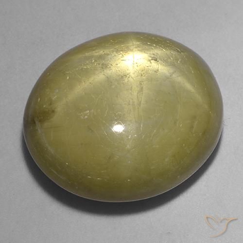 30.19ct Naturale Giallo dorato Zaffiro stellato, Ovale, Opaco