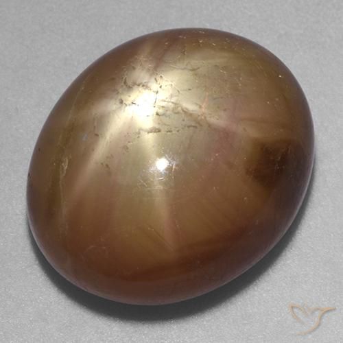 22.20ct Naturale Oro arancione Zaffiro stellato, Ovale, Opaco