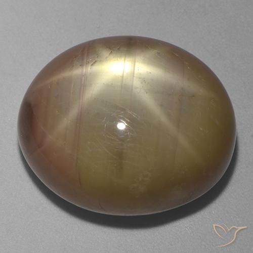 43.69ct Naturale Oro arancione Zaffiro stellato, Ovale, Opaco