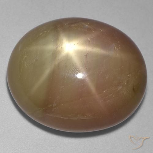 31.95ct Naturale Oro arancione Zaffiro stellato, Ovale, Opaco