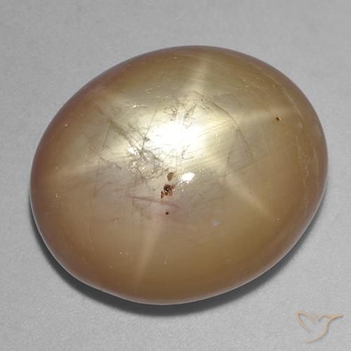 36.43ct Naturale Oro arancione Zaffiro stellato, Ovale, Opaco
