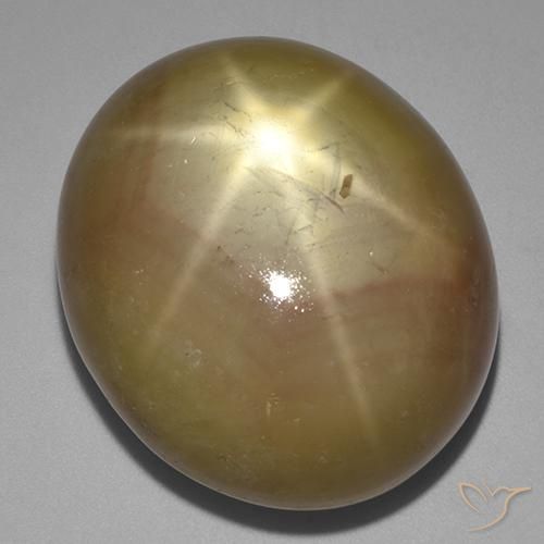 141.00ct Naturale Oro arancione Zaffiro stellato, Ovale, Opaco