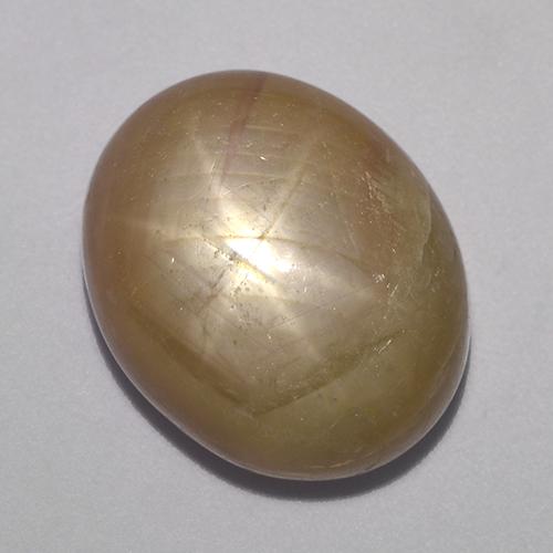 Zaffiro stellato oro arancione naturale da 19,61 ct, taglio ovale, opaco