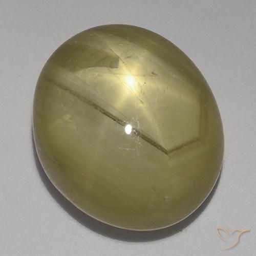 Zaffiro stellato Giallo medio naturale da 32.58 ct, Ovale, Opaco