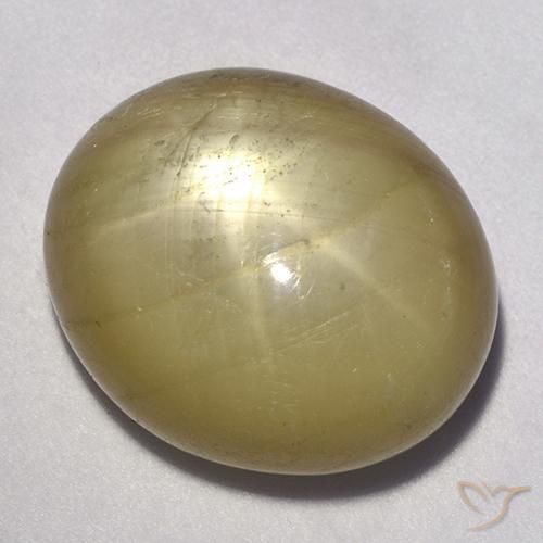 Zaffiro stellato Giallo medio naturale da 35.27 ct, Ovale, Opaco