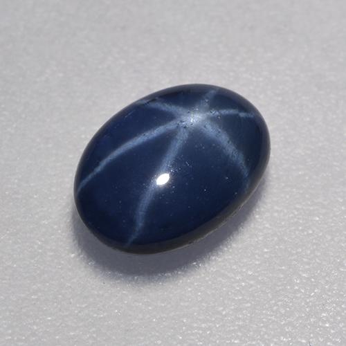Zaffiro stellato naturale blu da 0,96 ct, taglio ovale, traslucido